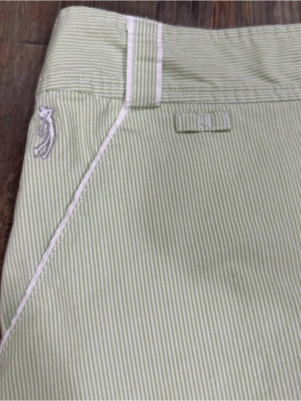 IZOD golf classic green and white striped skirt women’s 10 skorts stretch